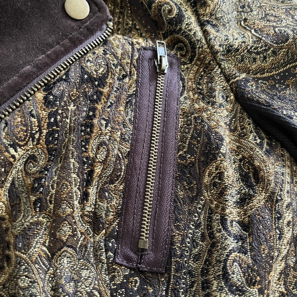 Vintage FREE PEOPLE jacquard paisley jacket pea coat 🧥 unique - Picture 13 of 13